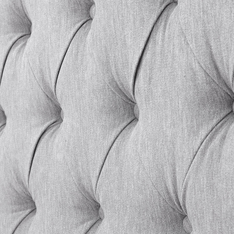 Upholstered Button Tufted Headboard, Gray, Queen