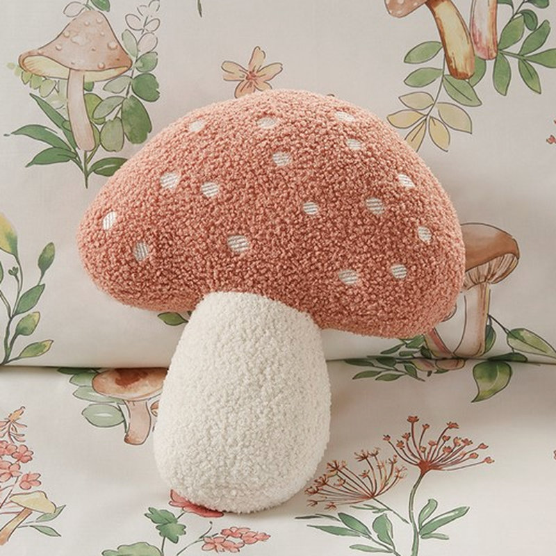 Édredon champignon et fleur double / grand, microfibre, imprimé floral de literie, tissu lavable
