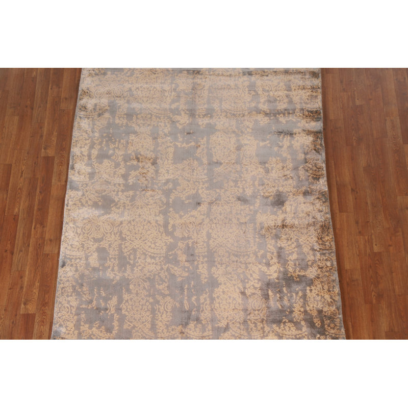 Handmade Abstract Oriental Area Rug 5x8