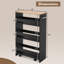 4-Tier Rolling Storage Cart Slim Kitchen Cart on Wheels with Open Shelves and Handle-1839960072
