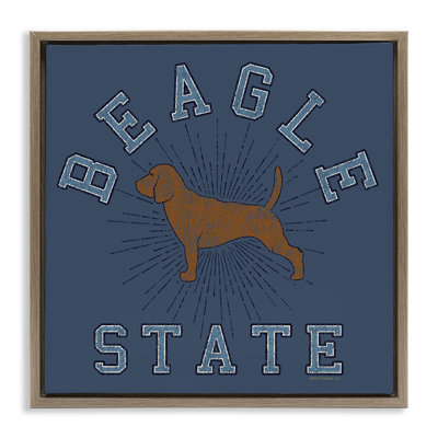 Vintage Beagle State Floater Canvas Wall Art by Spirit Animals/Life Is High