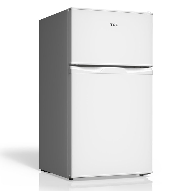 3.1 Cu. Ft. Double Door Refrigerator White with Freezer, White