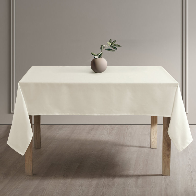 Performance Twill Table Cloth indoor and outdoor Single Piece, 54"W X 120"L, Light Cream