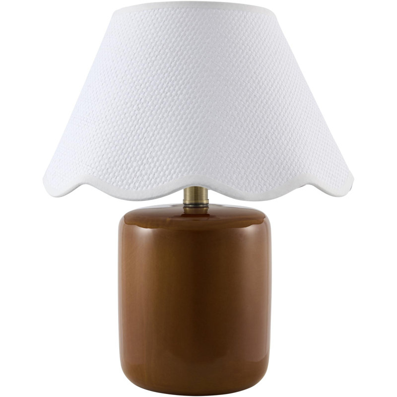 Wrightstown Table Lamp, White, Dark Red