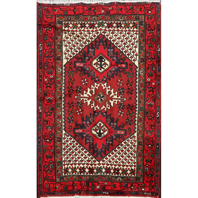 Tapis unique en laine noué à la main de 3 pi 2 po x 5 pi 2 po Danyaal