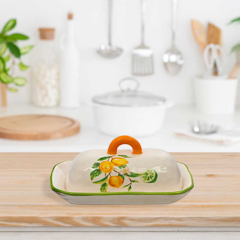 Plat à beurre en céramique avec couvercle