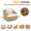Chaise d'extérieur pivotante en rotin avec coussins