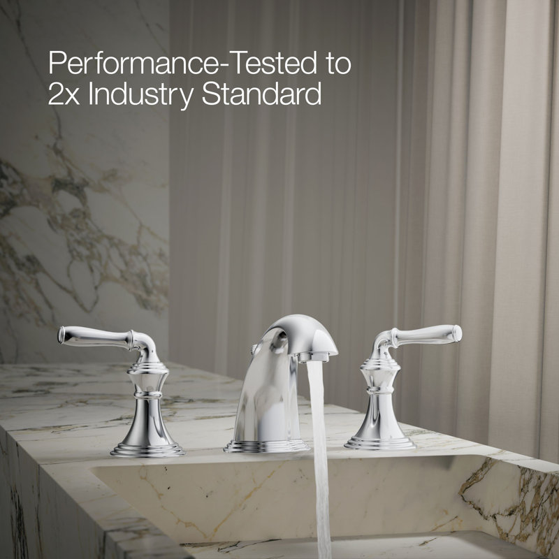 Kohler Devonshire Centerset Bathroom Sink Faucet, 1.2 gpm, Polished Chrome, Without Pop Up Drain