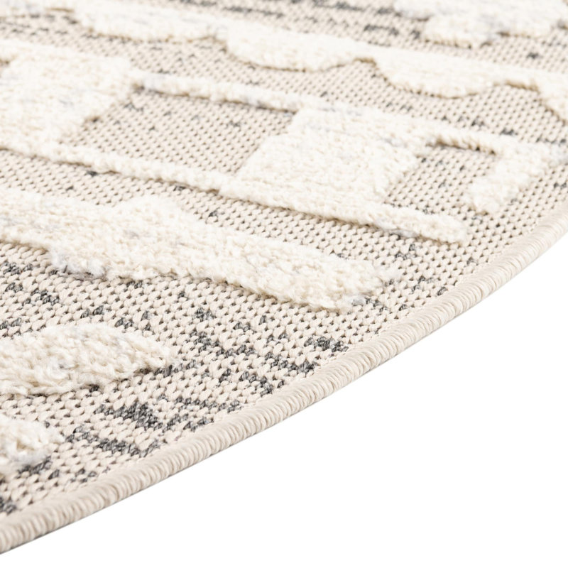 Groton Cream/Grey Area Rug, Round 3'3"