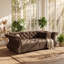 Canapé-lit convertible Chesterfield en velours, 213 cm (L) x 83 cm (P) x 88 cm (H)