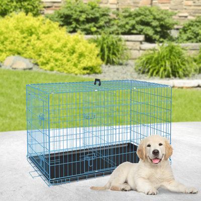 Jorden Dog Crates For Large Dogs Folding Metal Wire Crates Dog Kennels Outdoor And Indoor Pet Dog Cage Crate With Double-Door,Divider Panel, Removable