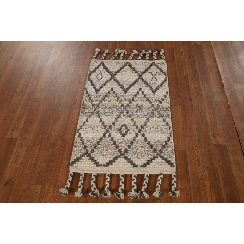 Striped Geometric Moroccan Oriental Rug 2x3