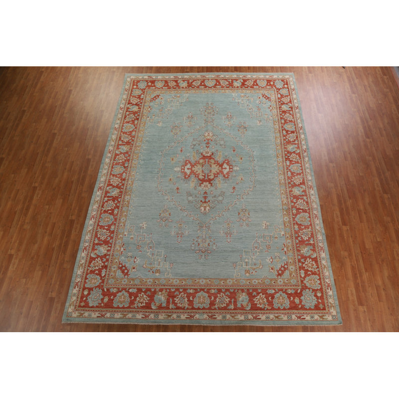 Tapis turc Oushak végétal noué à la main 10 x 14