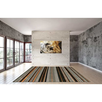 Tapis gris / brun en laine touffeté à la main Brigg