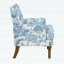 Élégante chaise d'appoint rembourrée florale avec garniture cloutée