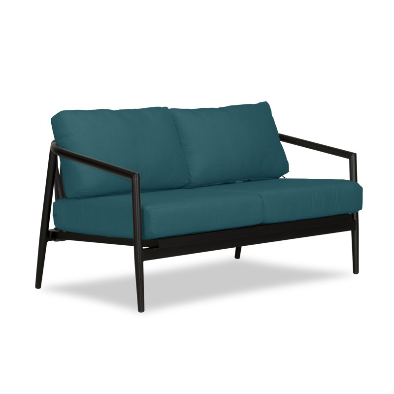Olio Outdoor 2 - Seat Loveseat, Canvas Charcoal Sunbrella® Canvas, Black