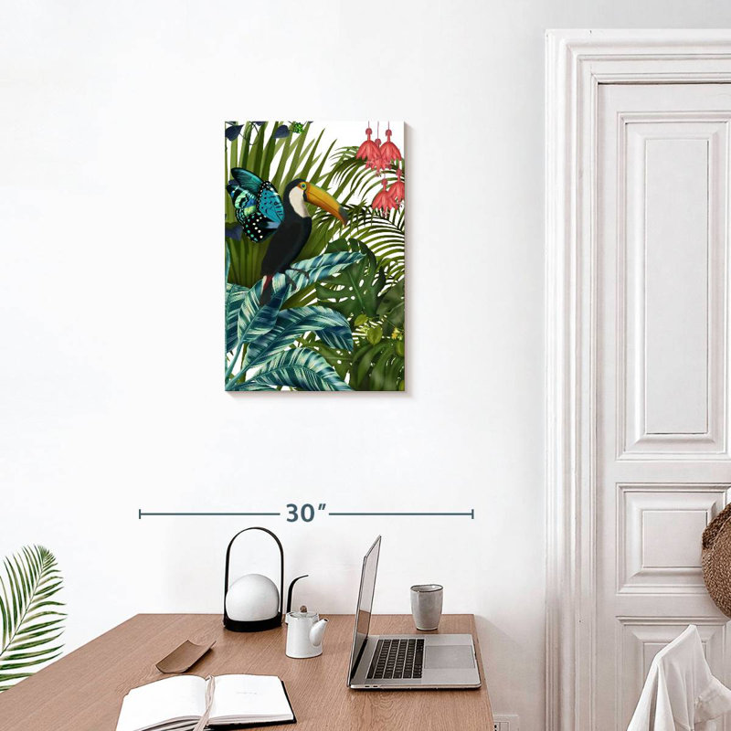 Brampt Toucan In Tropical Forest I, 24" H x 16" W