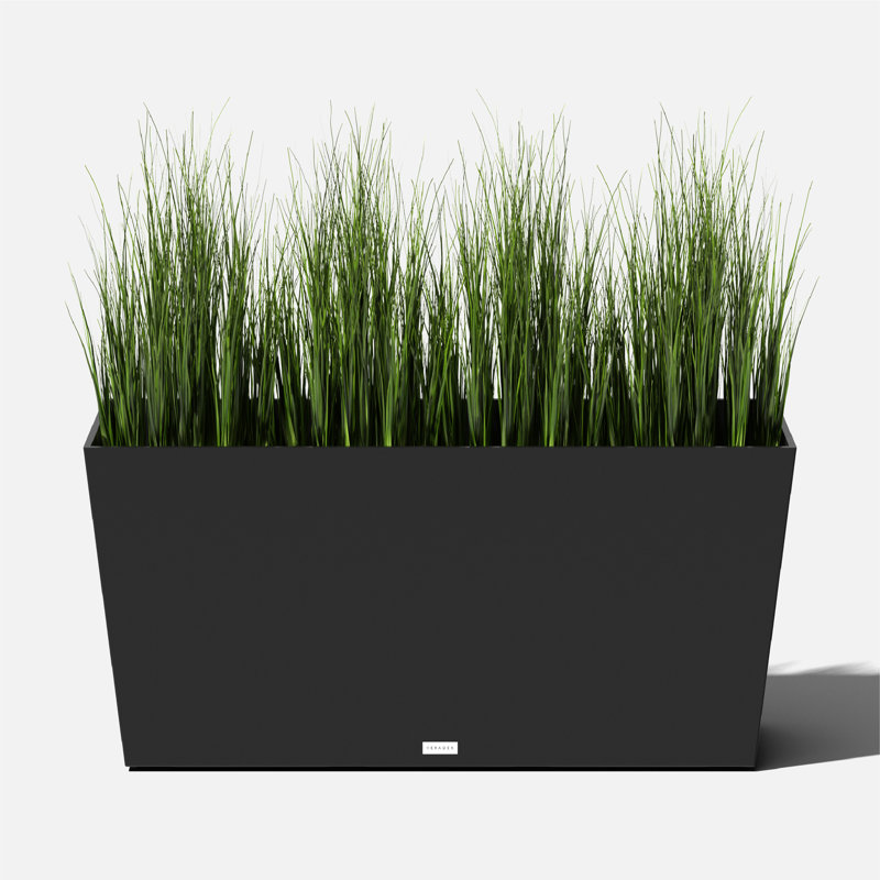 Midori Black 39" Recycled Plastic Modern Trough Planter