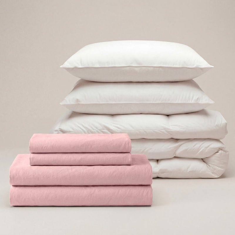 Bedding Sets Percale No Pattern Duvet Cover Set, Super King, 50x75cm Pillowcase, Pink