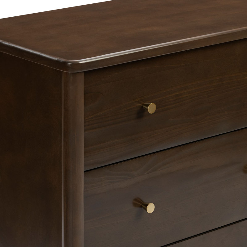 Commode en bois massif 6 tiroirs Harbor, Noyer