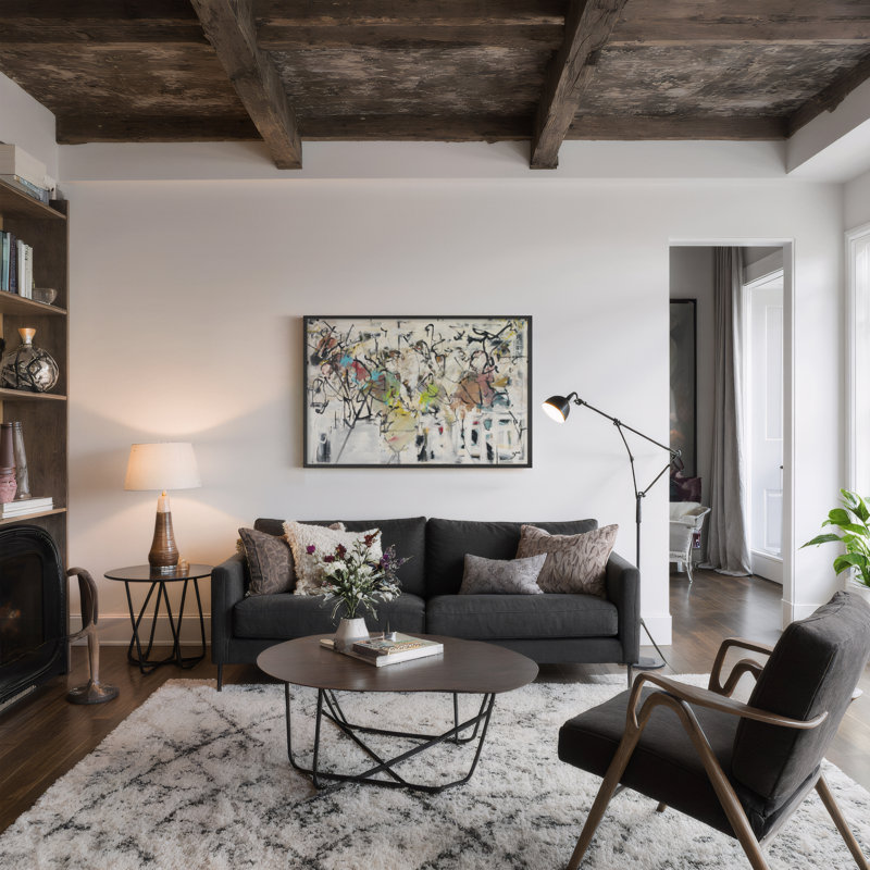 «Abstract IX» par Salvatore Principe, reproduction sur toile, H 10 po x l 14 po, Art mural noir encadré texturé, Noir