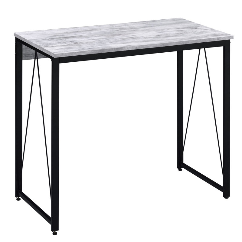 Bureau d'écriture antique blanc et noir 35,5 "avec base en métal