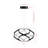 Adjustable Black Chandelier, Aluminium Body, 13.8 x 13.8 x 7.9 inches | LED Socket Type 6500K, 60-80 Watt | Modern Lighting Design for Home & Office, Stylish and Functional Illumination-741954491