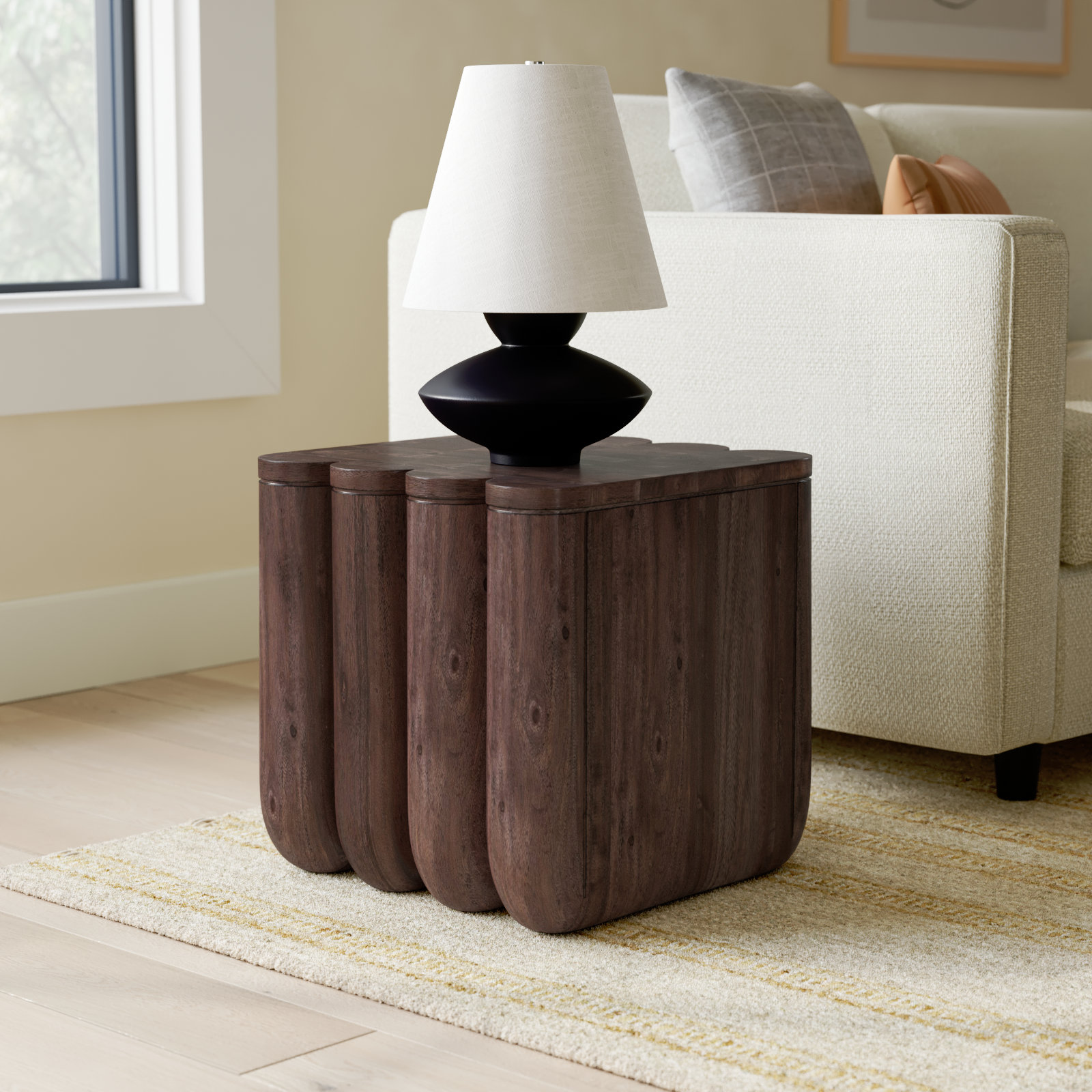 Arine Solid Wood End Table, Brown