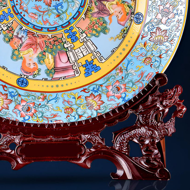 Plaque en porcelaine émaillée fine - Décoration de table et murale élégante
