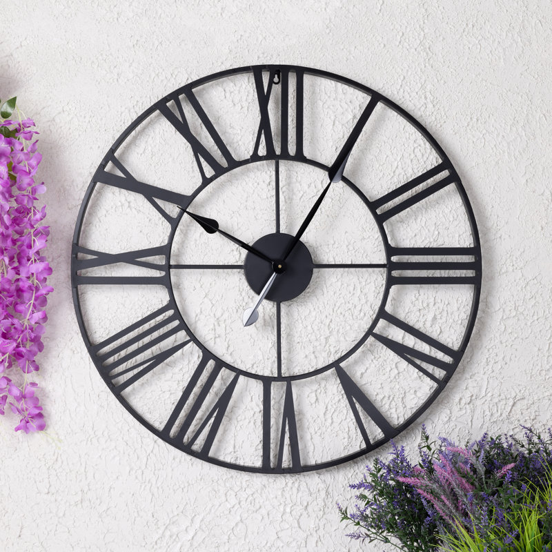 Baskin Metal Wall Clock, Black, 80cm H x 80cm W