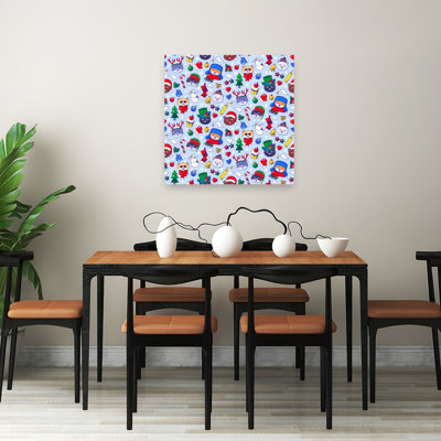 Motif de chat festif, abstrait, paysage contemporain, art mural