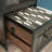 Narrow Bookcase with Modern Design, Brown Finish