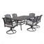 Ensemble repas d'extérieur en aluminium avec coussin-111332895-111332894