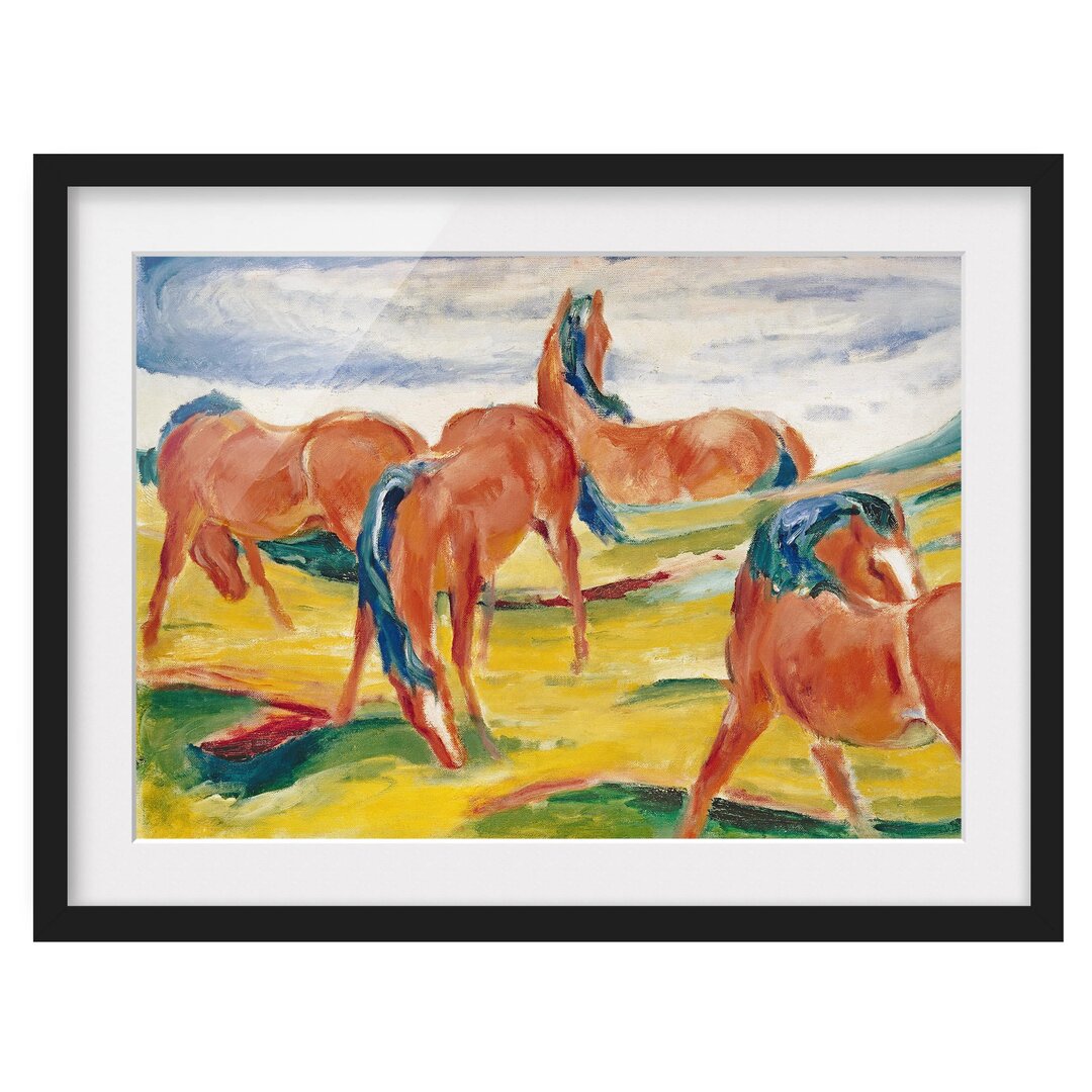 Gerahmtes Poster Grazing Horses