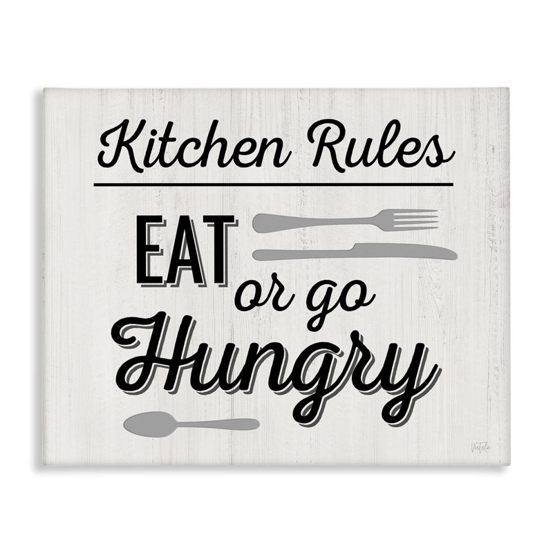 "Kitchen Rules or Go affamé", art mural sur toile par Natalie Carpentieri, H 36 po x l 48 po