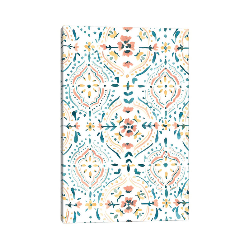 «Moroccan Tiles» par Sabina Fenn - reproduction d'art sur toile tendue, H 12 po x l 8 po x P 0,75 po