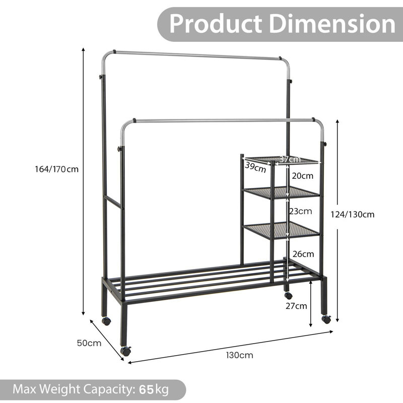 Metal Freestanding Drying Rack, Silver