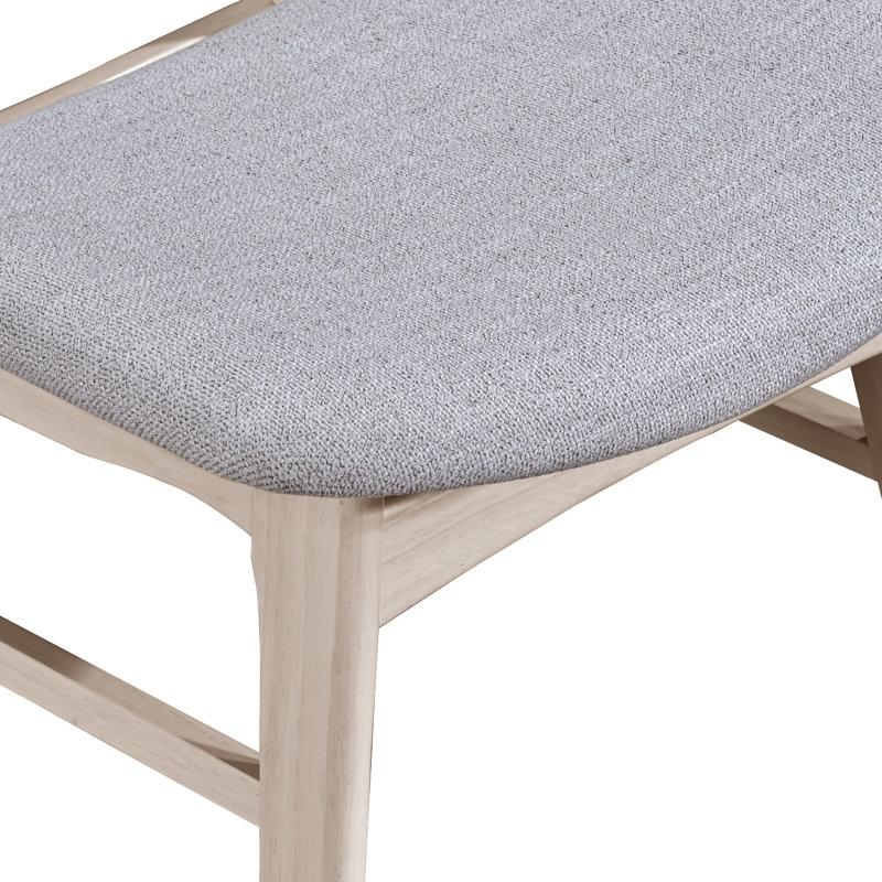 Chaise d'appoint rembourrée en bois Lyan, Gris / Blanc