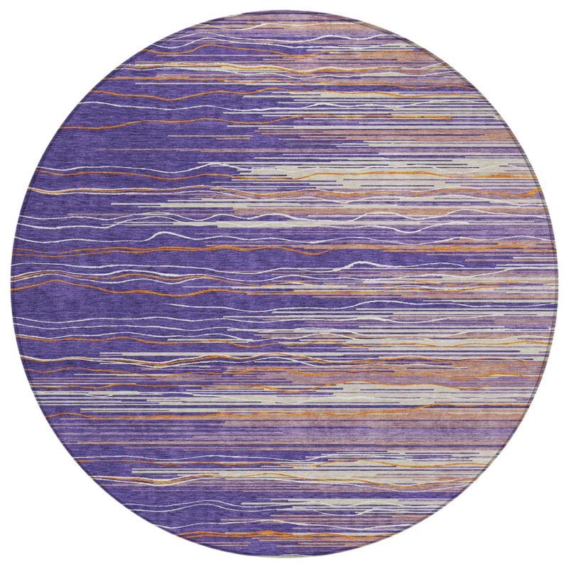 Tapis intérieur lavable rayé 8 pi cuivre et ivoire 8 pi