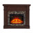  46" TV Stand Electric Fireplace with Mantel, Portable Freestanding Wood Stove with Remote Control, 23'' Electric Fireplace Insert Heater, 1400W Realistic 3D Flame Stacked Stone Surround-321203192-321203193