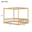 Lit à plancher en bois d'hévéa avec clôture Canopy-1689712117
