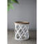 Grande table d'appoint blanche 23 po, style charme rétro, bois de sapin, 19,7 x 19,7 x 23 po, 9,9 lb, élégance simple de style champêtre français, traditionnel américain