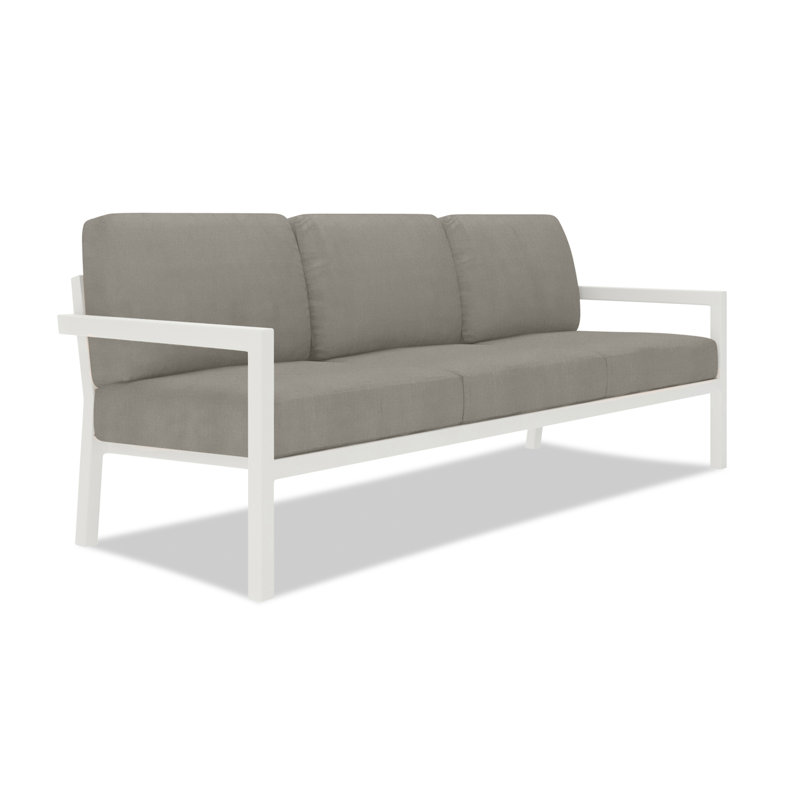 Vivant 83" Wide Outdoor Patio Sofa with Sunbrella® Cushions, Canvas Charcoal Sunbrella® Canvas, Black