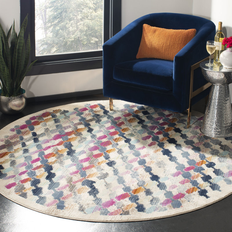 Damon Performance Abstract Rug, Round 6'7"