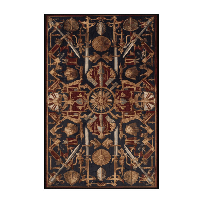Tapis noir français lavable à la machine, Rectangle 7 pi x 9 pi