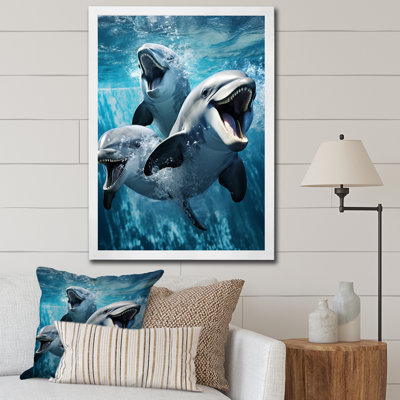 " Grey Blue Dolphin Oceanic Elegance II "