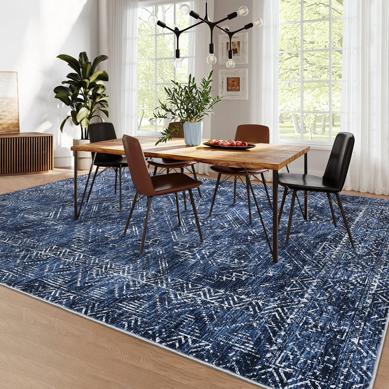 Modern Machine Washable Rug Non-Slip Area Rug for Living Room Low-Pile Rug Indoor Floor Cover for Bedroom Dining Room Hallway Kitchen Office