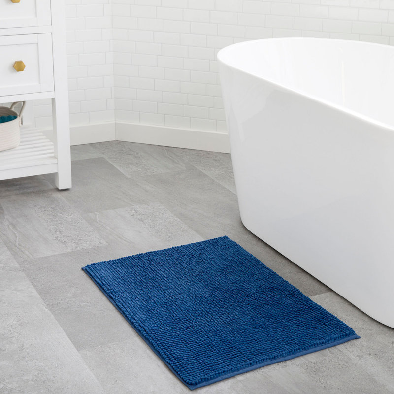 Tapis de bain Linenspa, Marine, Rectangle 1 pi 5 po x 2 pi