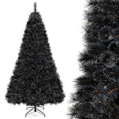 8 Ft Halloween Tree With 860 Branch Tips Frosted Pine Needles 450 White Led Lights