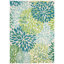 Sunshine Modern Plant Design Performance Outdoor Rug Green/Blue/Ivory-83453878